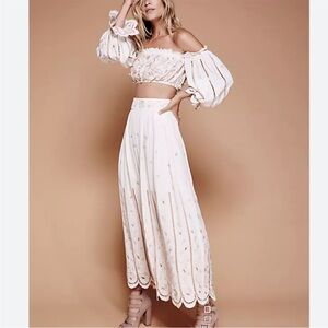 Free People Cream Off-Shoulder Dress